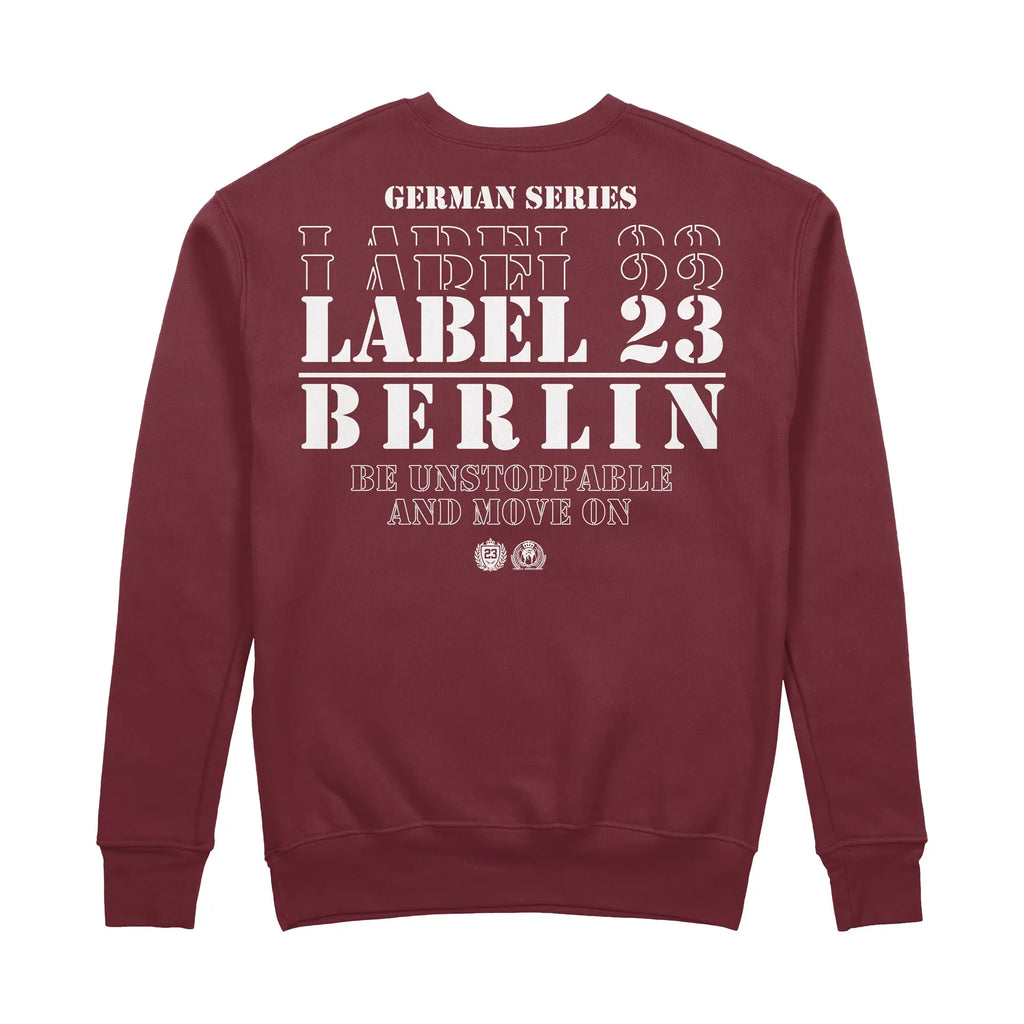 Herren Sweatshirt GSL23 Berlin weinrot-weiss Label 23