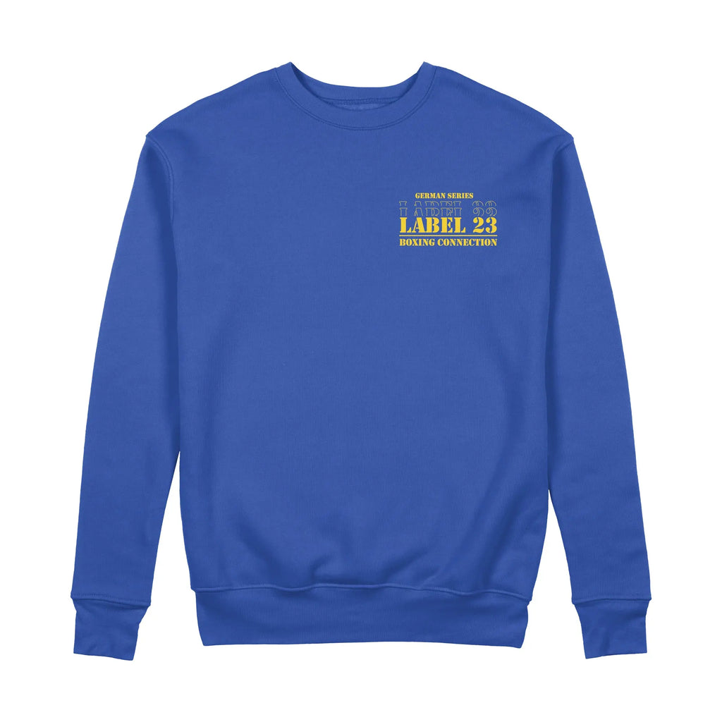 Herren Sweatshirt GSL23 Leipzig blau-gelb Label 23