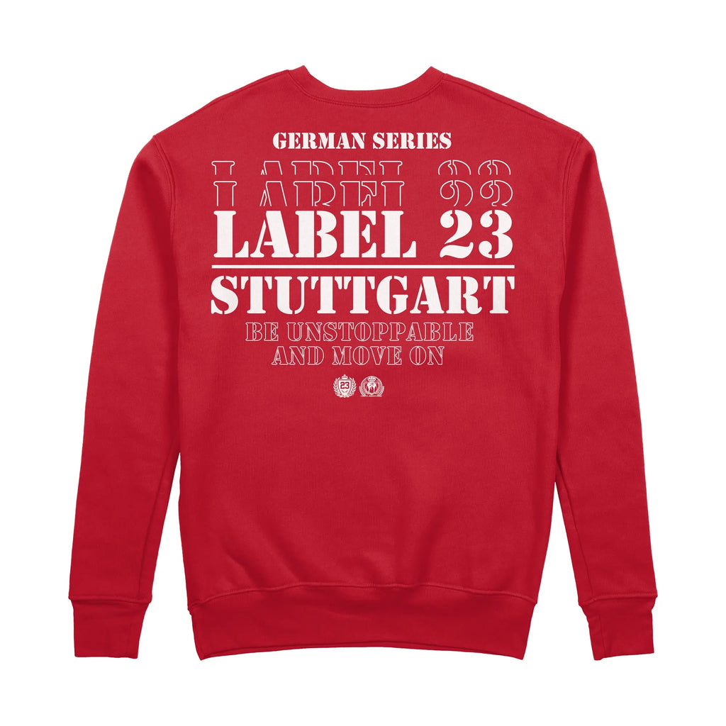 Herren Sweatshirt GSL23 Stuttgart rot-weiss Label 23