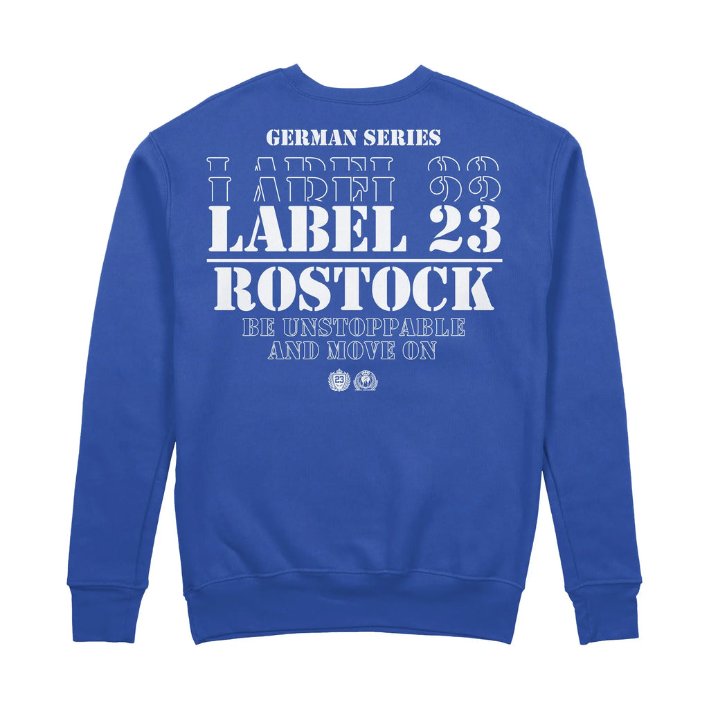 Herren Sweatshirt GSL23 Rostock blau-weiss Label 23