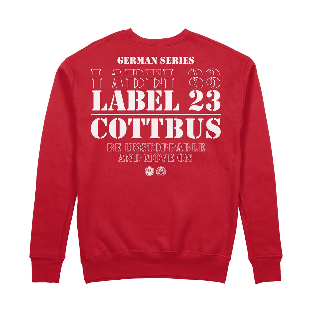 Herren Sweatshirt GSL23 Cottbus rot-weiss Label 23