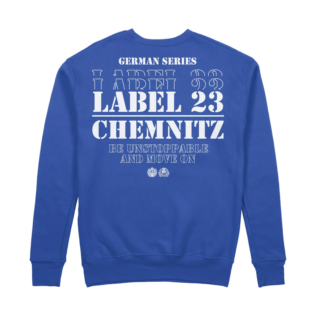 Herren Sweatshirt GSL23 Chemnitz blau-weiss Label 23