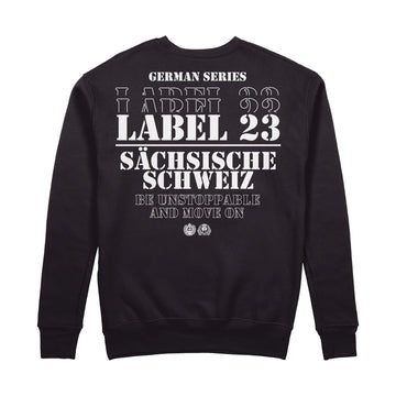 Herren Sweatshirt GSL23 Sächsische Schweiz schwarz-weiss Label 23