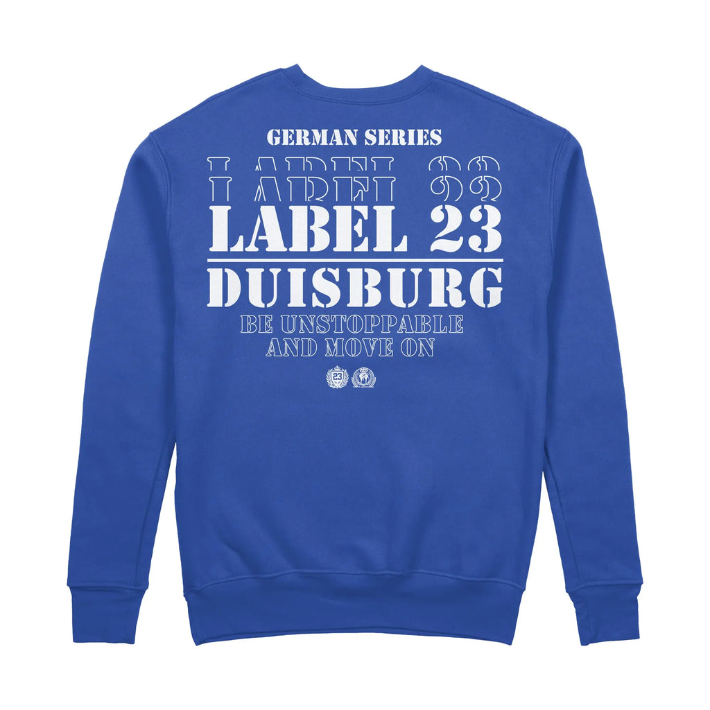 Herren Sweatshirt GSL23 Duisburg blau-weiss Label 23