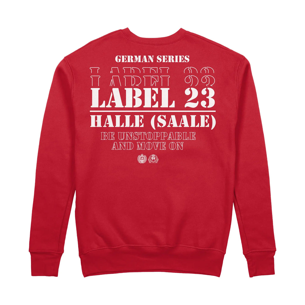 Herren Sweatshirt GSL23 Halle (Saale) rot-weiss Label 23