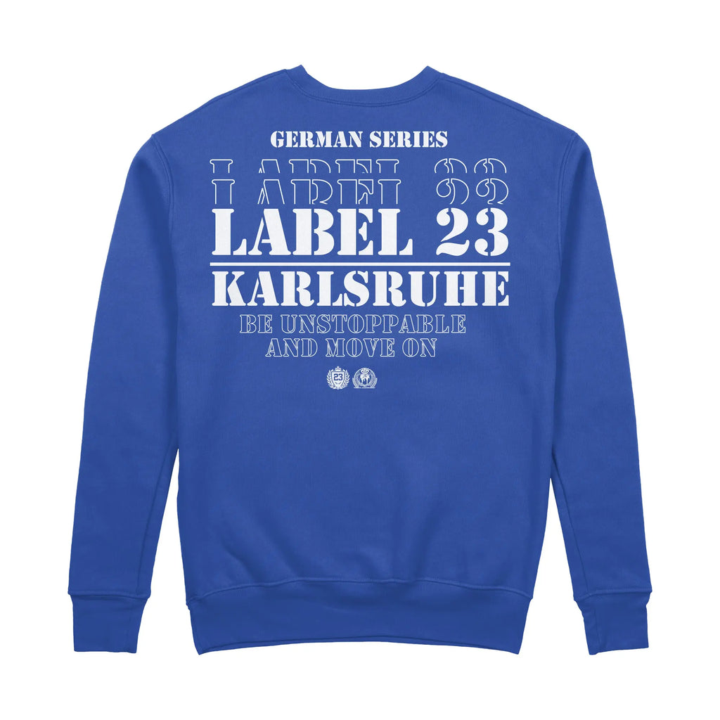Herren Sweatshirt GSL23 Karlsruhe blau-weiss Label 23