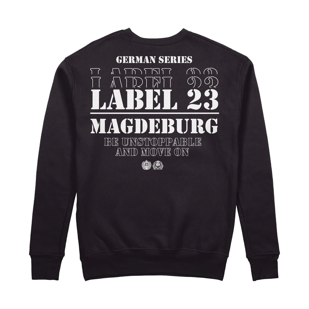 Herren Sweatshirt GSL23 Magdeburg schwarz-weiss Label 23