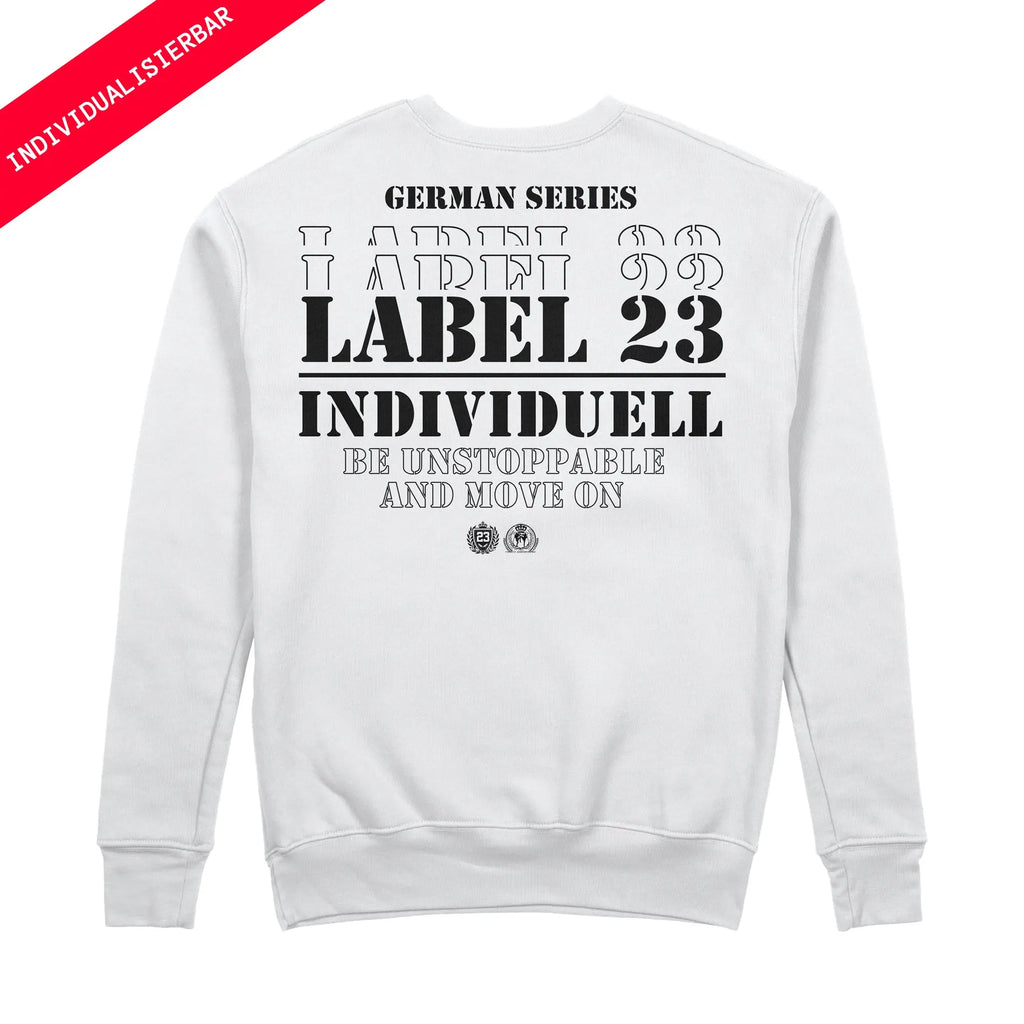 Herren Sweatshirt GSL23 Individuell weiss Label 23