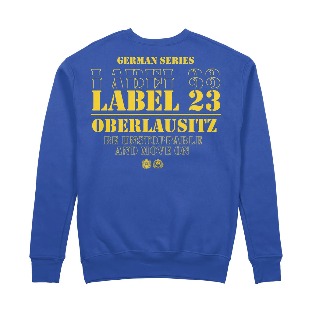 Herren Sweatshirt GSL23 Oberlausitz blau-gelb Label 23