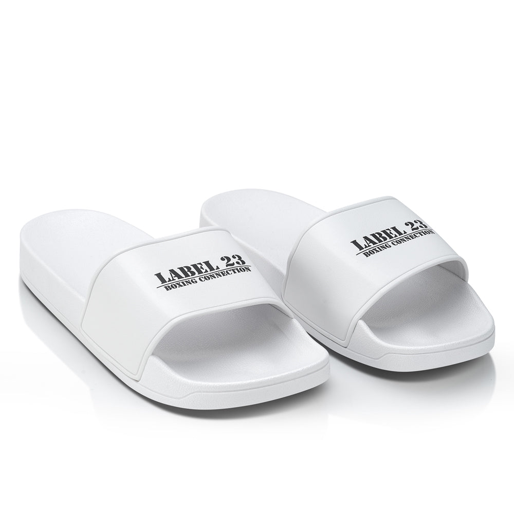 Badelatschen Label BC weiss-schwarz