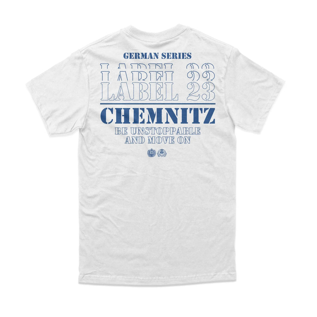 Herren T-Shirt GSL23 Chemnitz weiss-blau Label 23 Label-23
