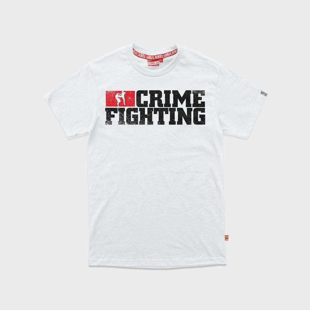 Herren T-Shirt Crime Fighting weiss Label 23 Label-23