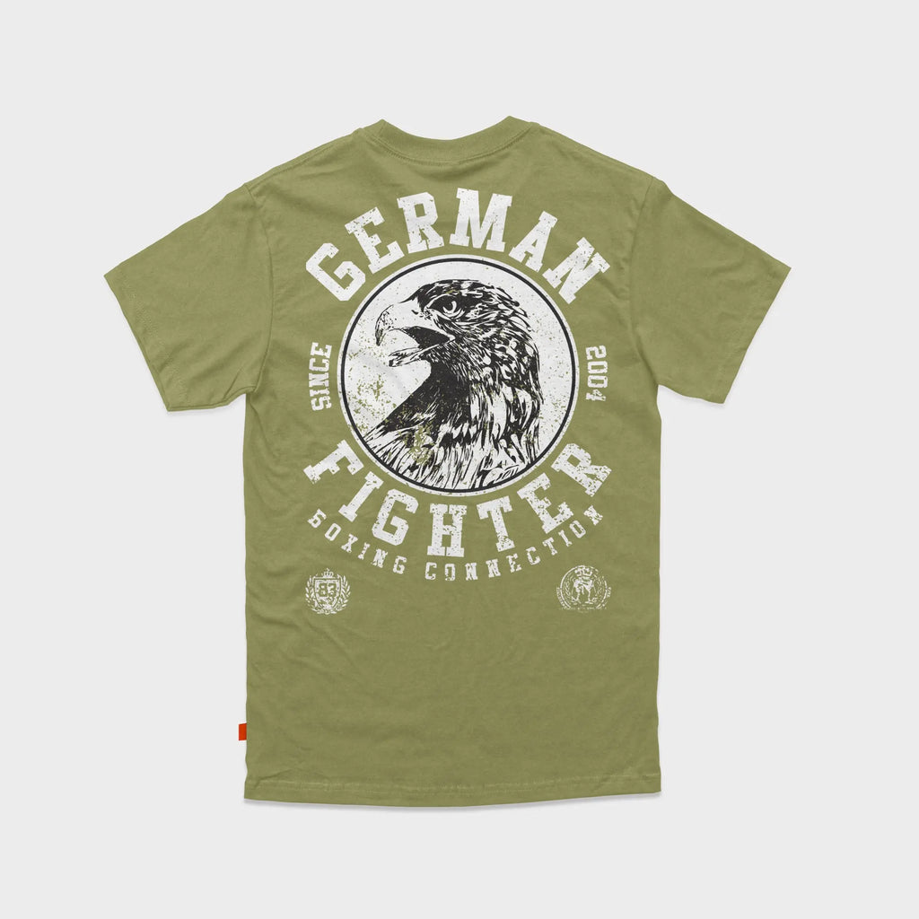 Herren T-Shirt German Fighter khaki-weiss Label 23 Label-23