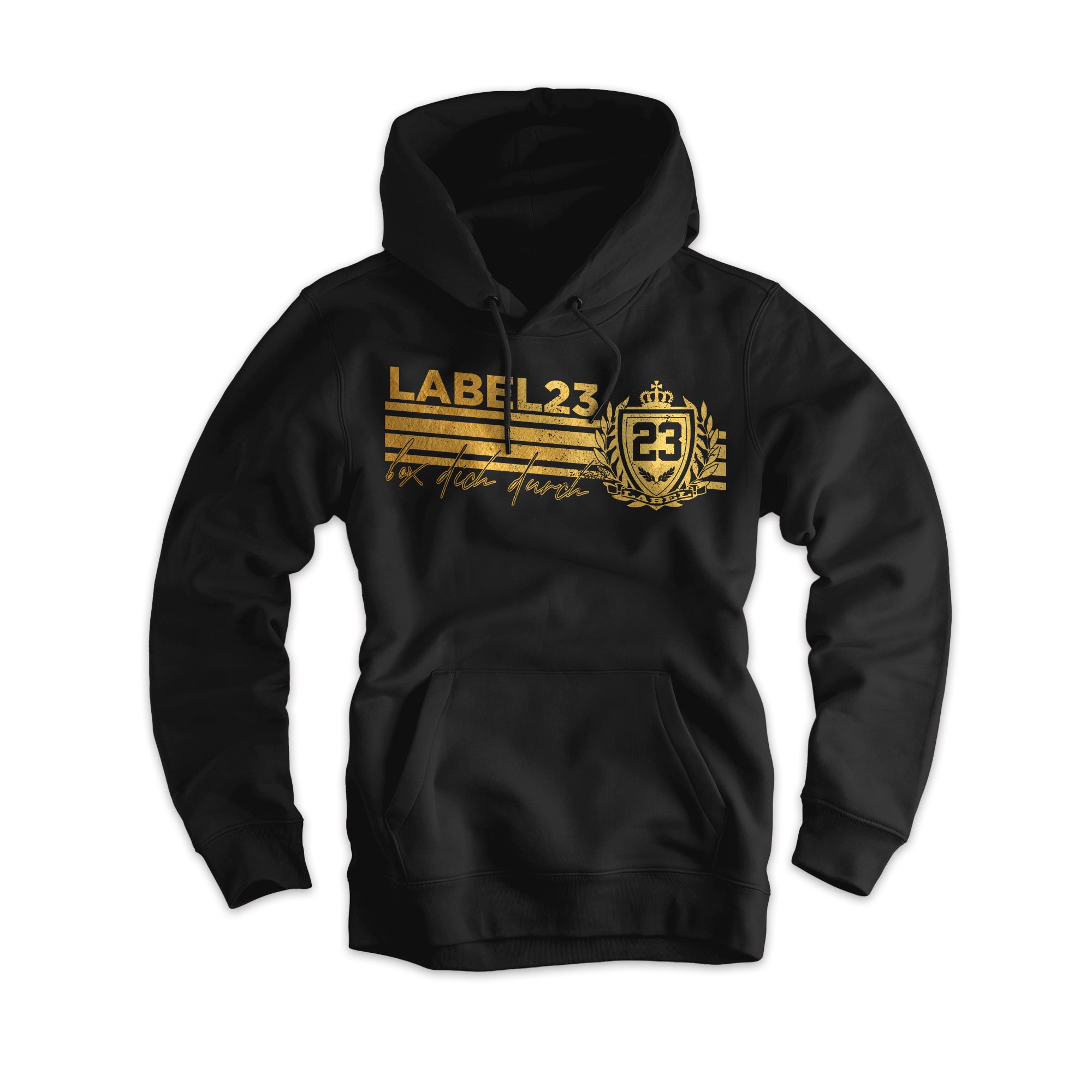 Damen Hoodie Sports Performance schwarz-gold