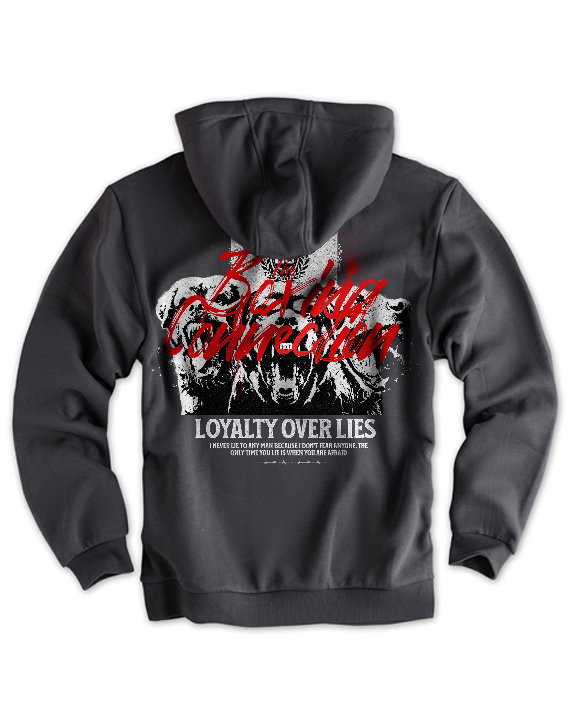 Herren Artic Fleece Hoodie "Loyalty over lies" grau