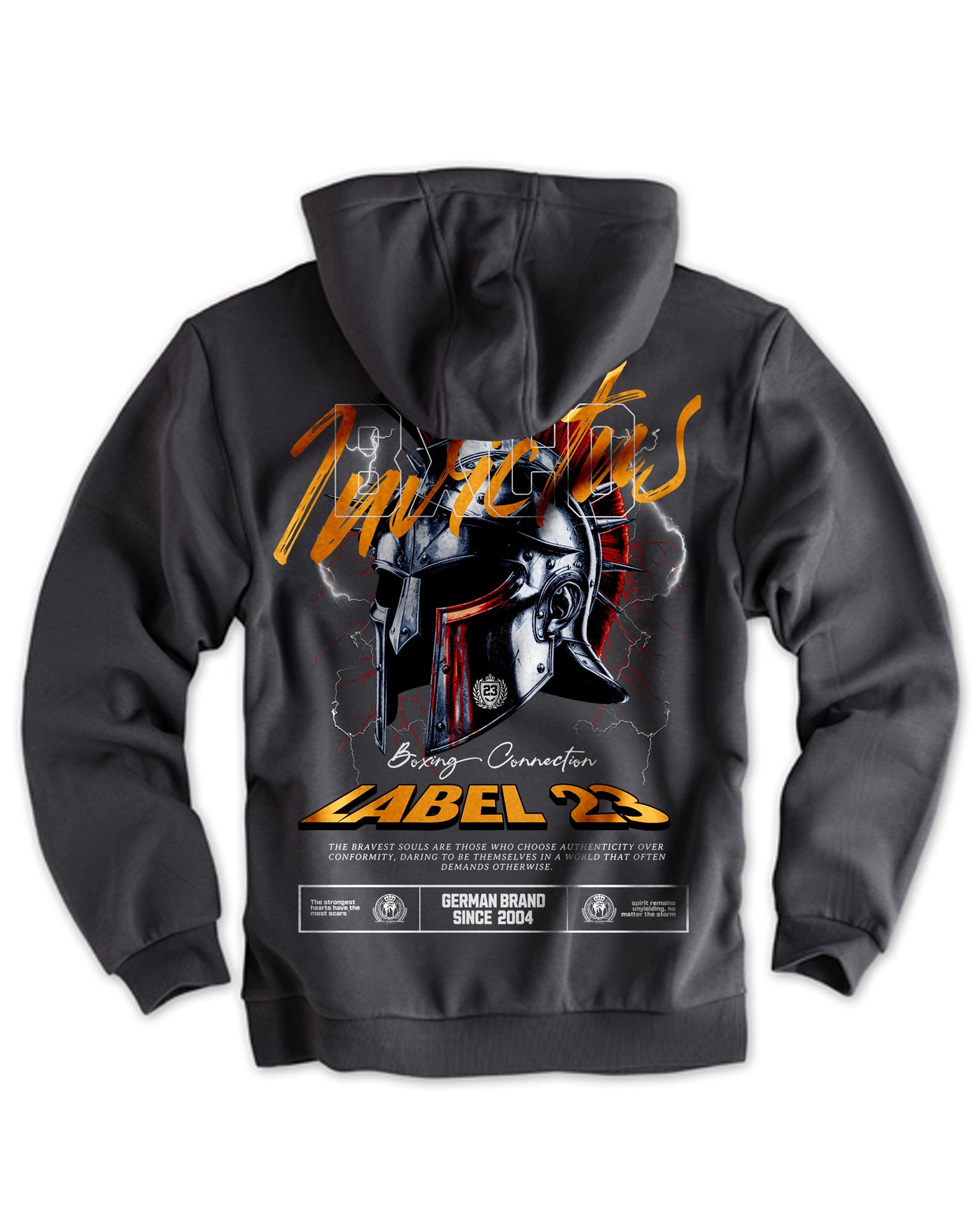 Herren Artic Fleece Hoodie "Invictus" grau