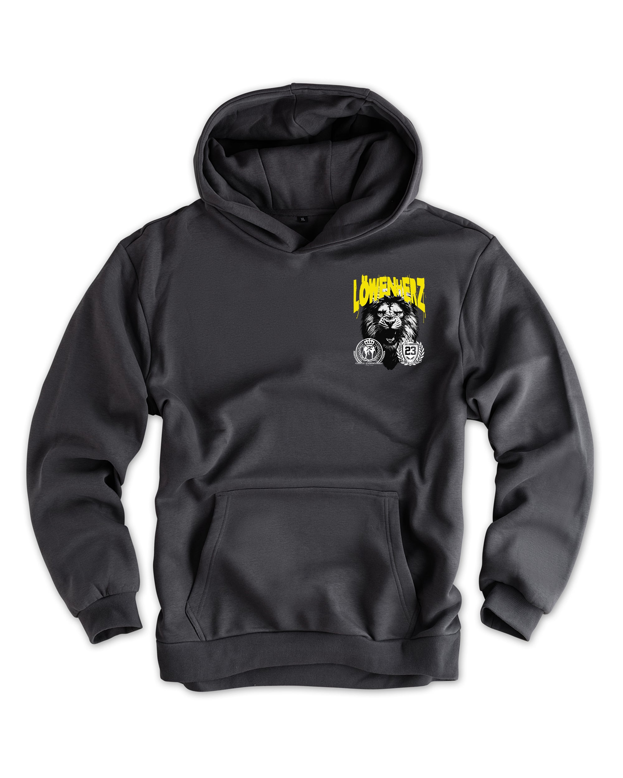 Herren Artic Fleece Hoodie "Löwenherz" grau