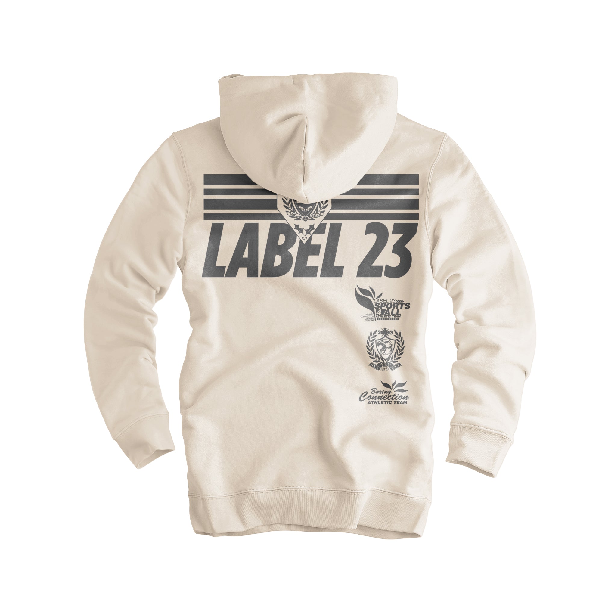 Damen Hoodie Retro Basic ivory-grau