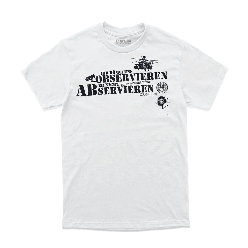 Herren T-Shirt Abservieren weiss Label 23 Label-23