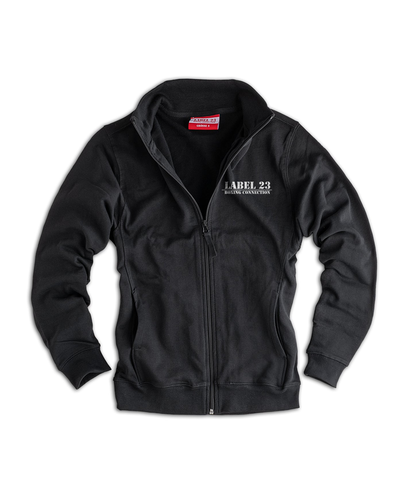 Männer Zip-Sweatshirt "Label BC" schwarz