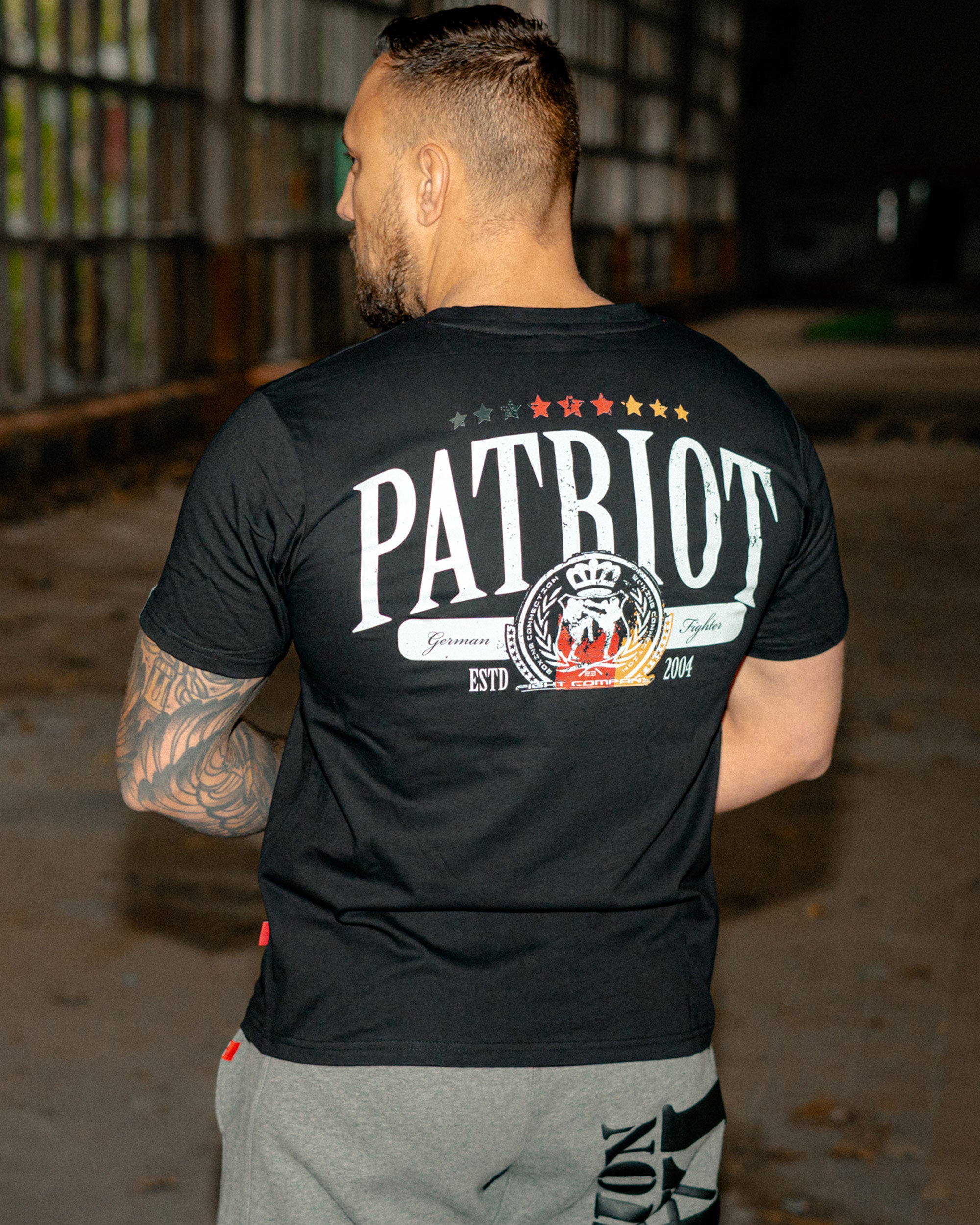 Herren T-Shirt Patriot schwarz