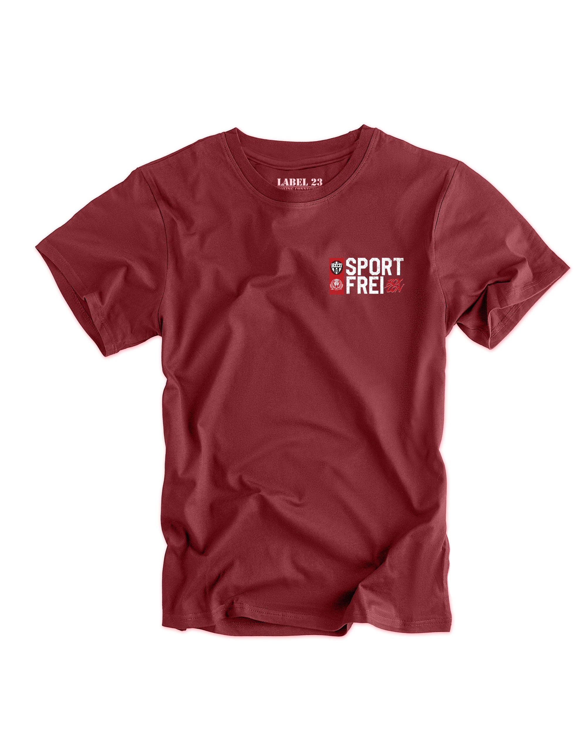 Herren T-Shirt Sport frei weinrot