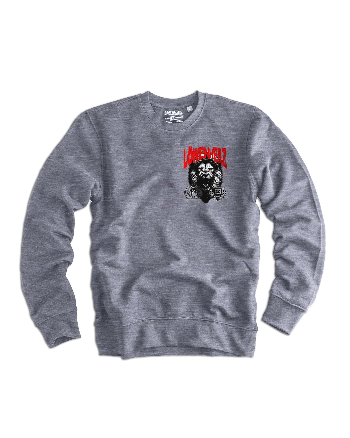 Herren Sweatshirt "Löwenherz" graumeliert